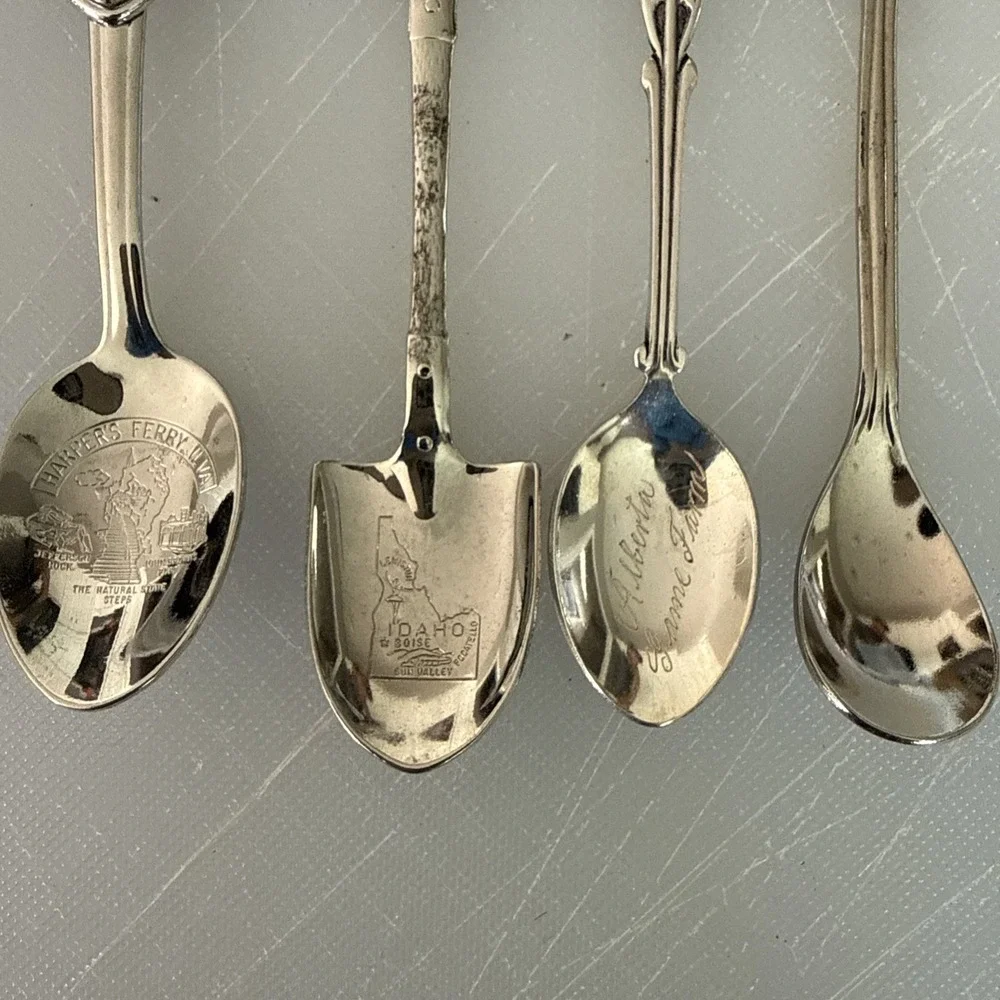Lot of 13 State/Country Collector Spoons BC, ID, GA, NV, CO, W.VA, MN, PA, CA